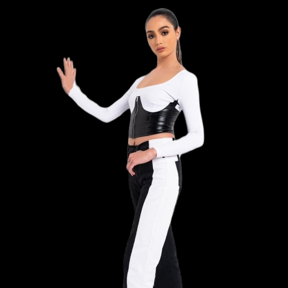 I Did It Again Ribbed Cropped Long Sleeve Top!